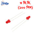 3mm Red Colour LED (PACK OF 100). 