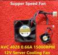 2 ps 40*40*28 12V High Speed Fan AVC 4028 12V 0.36A 15000RPM 4 Wire Server Cooling Fan Dual Ball Bearing 40mm Fan 5cm Server Power Airflow 40x40x28mm Large Wind Speed Server Mini Axial Cooling Fan 12V Fan For Computer Server. 
