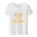 Funny Good Sex No Stress One Boo No Ex Small Circle Big Checks T Shirt Letter Print Modal o-neck Shirt. 