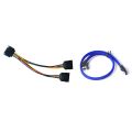 50CM SATA 3.0 III SATA3 7Pin Data Cable Right Angle 6Gb/S SSD Cables HDD Hard Disk Data Cord with Nylon Sleeved(Blue) & 6In SATA Power Y Splitter Cable Adapter - M/F (Power Cable) - Blue & black. 