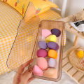 Transparent Makeup Brush Storage Box Dustproof Beauty Egg Lipstick Storage Box With Cover Portable Desktop Storage Bucket. 