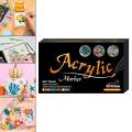 Acrylic Paint Markers Set Brush Tip Art Supplies, Acrylic Pens Waterproof Acrylic Paint Pens for Painting, Stone, Kids,Coloring, Brush Lettering. 