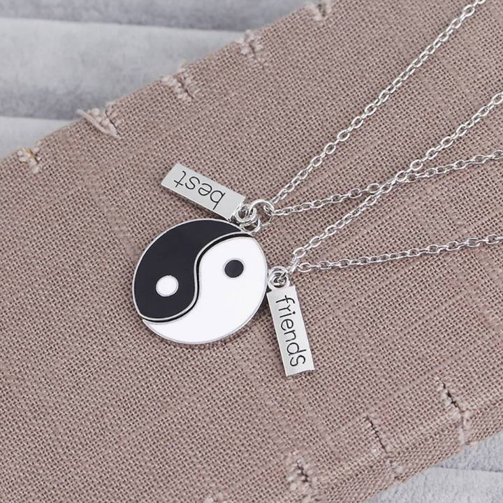 (New)Fahion Yin-Yang ymbol bet friend letter necklace pendant chain jewelry gift