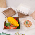 （New）5Pc/et Tranparent Deert Cake Box Kraft Cookie Baking Package Boxe Wedding Party Packaging Cardboard DIY Boxe For Guet. 