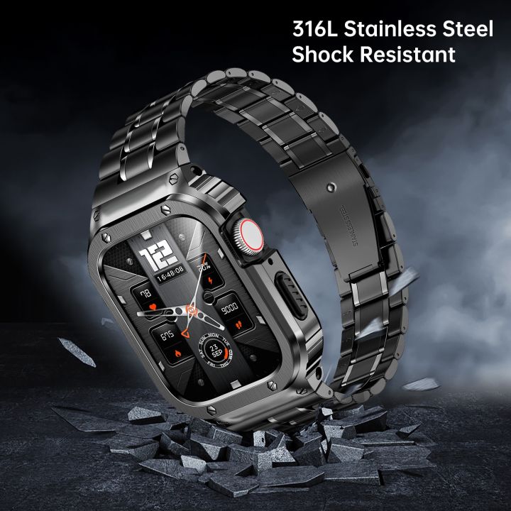 Stainless%20Steel%20Strap+Case%20For%20Apple%20Watch%20Band%2049mm%2045mm%2044mm%20(not%20watch)%20bracelet%20Bumper%20Cover%20iwatch%20serie%204%205%20SE%206%207%208%20Ultra%20-%20Image%202