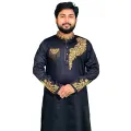New Eid collectionMen's Premium Quality Black Semi Long Panjabi By Desh Bangla Fashion BD. 