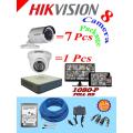 Hikvision 8 Hd Cctv Camera Full Pakage + 17" Monitor. 