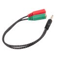 2Pcs Cable Adapter 2 in 1 Splitter 4 Pole 3.5mm Audio Earphone Headset to 2 Female Jack Headphone Mic Audio Cable 3 Pole. 