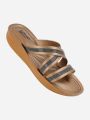 WALKAROO LADIES GOLD COLOR CASUAL AND COMFORTABLE SANDAL -WBL7308. 