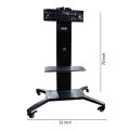 Universal TV Stand with Wheels - Fits Monitors - Height Adjustable - Black.