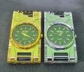 Windproof Luxurious Led Inflated Turbo Jet Torch Gold Watch - gas li2ghter. 