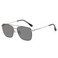 Fashionable metal simple anti-blue light glasses for women, flat mirrors, double-beam artistic color-changing glasses for men with myopia.