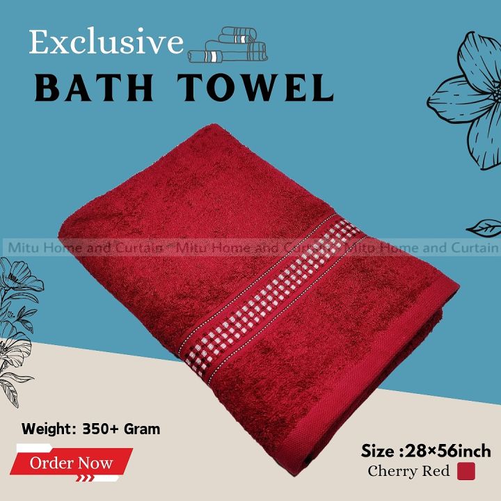 Exclusive Bath towel / Guest towel Cotton primium towel 28 inch * 56 inch red Blue pink Olive shower  towel