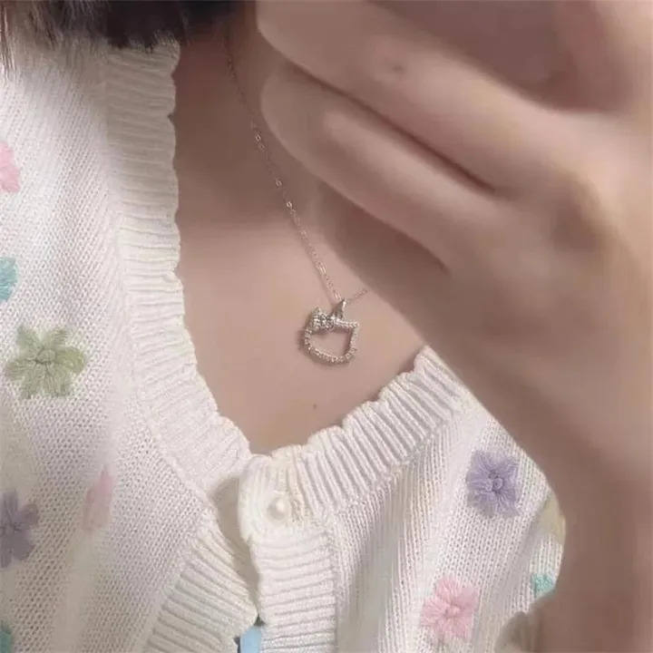 New%20%20Cute%20Hello%20Kitty%20Necklace%20Chain%20For%20Women%20-%20Image%202