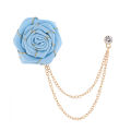 Wedding Ribbon Rose Flower Brooch Lapel Pin For Men's Suit Accessories.