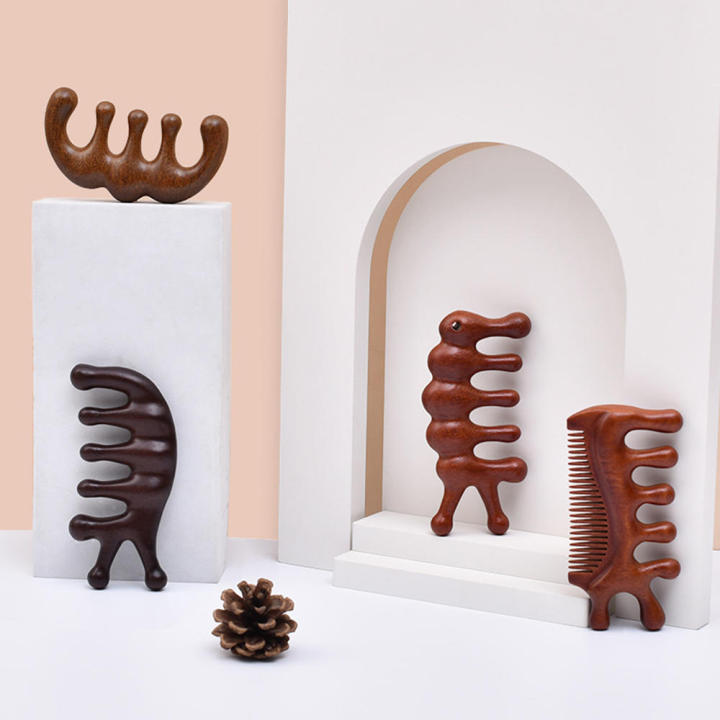 Wide-Toothed Massage Comb Anti-Static Handcrafted Wood Wooden Comb Wide Tooth Comb for Hair Detangling Stress Relief Home Spa Hair Health Gift Item