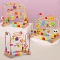 Wooden Bead Maze Toy Animals Math Ages 3+ for Kids Boy Girl Gift Wooden Educational Circle Toy.