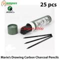 Maries High Quality Professional Art Student Drawing Tool Charcoal Pure Carbon Charcoal Pencil Carbon Sketch Pen Full Carbon Pencil Drawing Pen 25 pcs. 