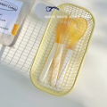 insMilky Yellow Desktop Storage Basket Sundries Stationery Storage Box Student Minimalist Table Decoration Iron Storage. 