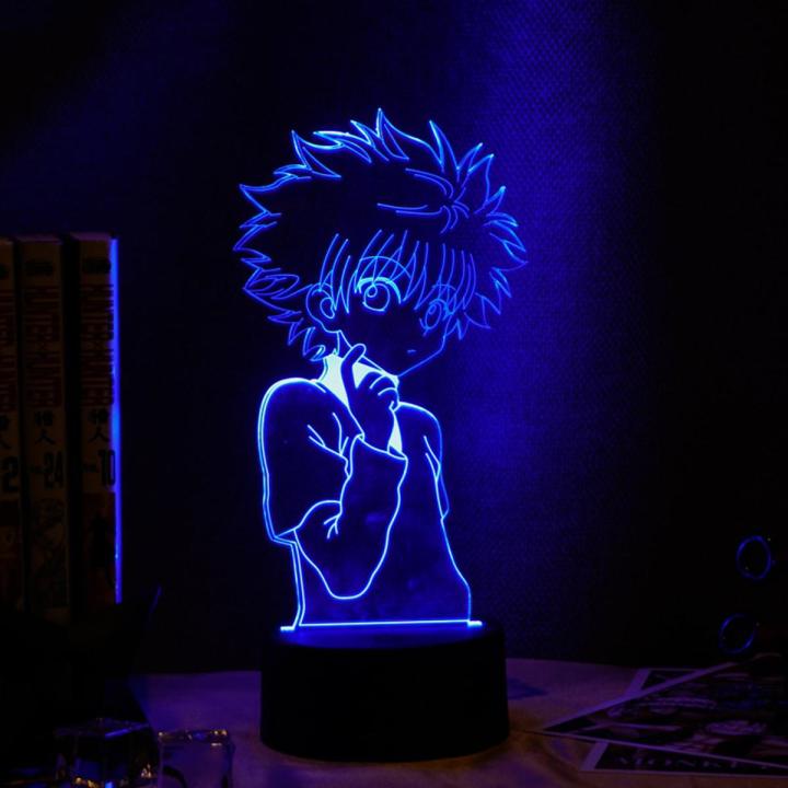 Anime Hunter X Hunter Killua Figure 3d Night Lamp for Kids Child Bedroom Decor Nightlight Manga Gift Night Light table lamp