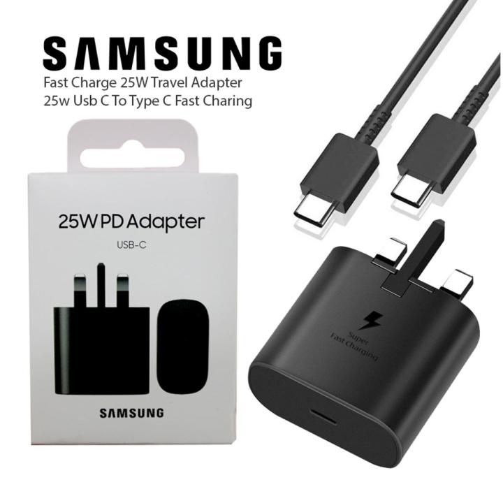 Samsung (25W) Super Fast Charging Pd Adapter Usb-C With Cable Fast  Charger