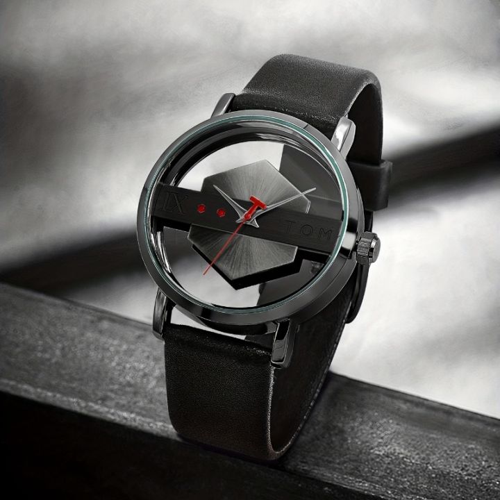 1pc%20men%20tamhollow%20design%20see%20through%20watch%20unisex%20casual%20fashion%20simple%20men's%20watch%20-%20Image%204