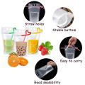 50 Pcs Drink Pouches Juice Bags Reusable Drink Pouches Party /Cocktail/ Smoothies/ Summer Fun Bags for Drink with 50 Straws.
