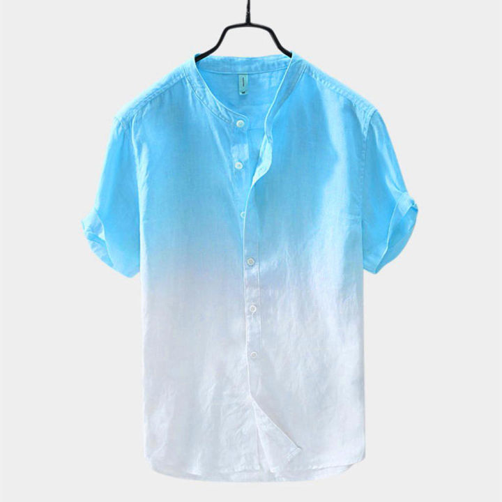 【COOL】 DM Summer Men's Cool And Thin Breathable Collar Hanging Dyed ...