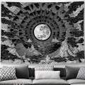 NEW Moon Tapestry Star Tapestries Black and White Tapestry Wall Hanging, Dark Psychedelic Clouds Mountain Aesthetic Wall.