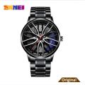 Inspired by skemi Waterproof Stainless Steel Quartz Car Wheel Rim Hub Design Men's Wrist Watch. 