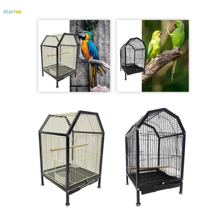 Bird%20Cage%20Parrot%20Cage%20Portable%20Metal%20Birdcage%20for%20Parakeet%20Budgie%20Cockatiel%20Beige%20-%20Image%209