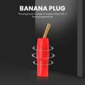 10-Pair 2mm Banana Plug Pin Screw Type, Audio Speaker Cable Connector Copper Gold Plated. 