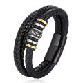 leather Bracelet magnetic clasps hand chain For Men Gift Accessories.