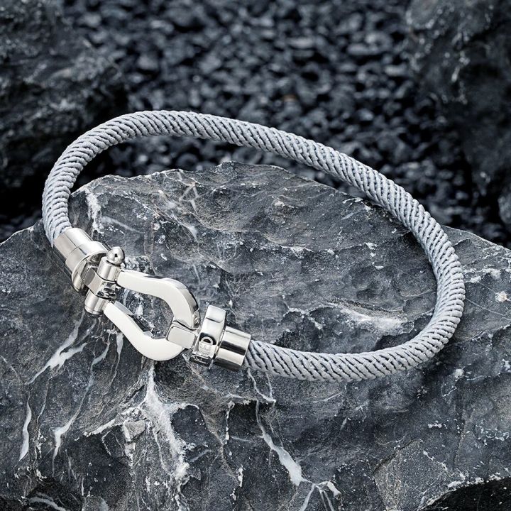 Simple Charm Milan Cord Bracelets Men Women Never Fade Stainless Steel Horseshoe Knot Clasp Brand Accessories Couples Jewelry