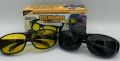 2 Pair set HD Night Vision Wraparound Fits OVER Glasses Sunglasses As Seen on TV. 