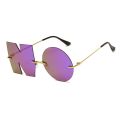 SO EI Vintage Mirror Rimless Sunglasses Women Fashion Unique NO Letter Eyewear Men Punk Goggles Shades UV400 Female Sun Glasses.