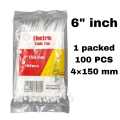 Cable Ties 6 inch (4*150mm) 100 Pcs Zip Wraps Strap Nylon Fastening Ring Loop Wire industrial Cable Tie. 
