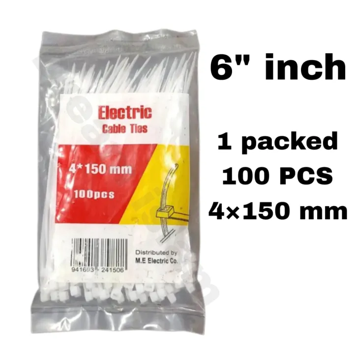 Cable%20Ties%206%20inch%20(4*150mm)%20100%20Pcs%20Zip%20Wraps%20Strap%20Nylon%20Fastening%20Ring%20Loop%20Wire%20industrial%20Cable%20Tie%20-%20Image%203