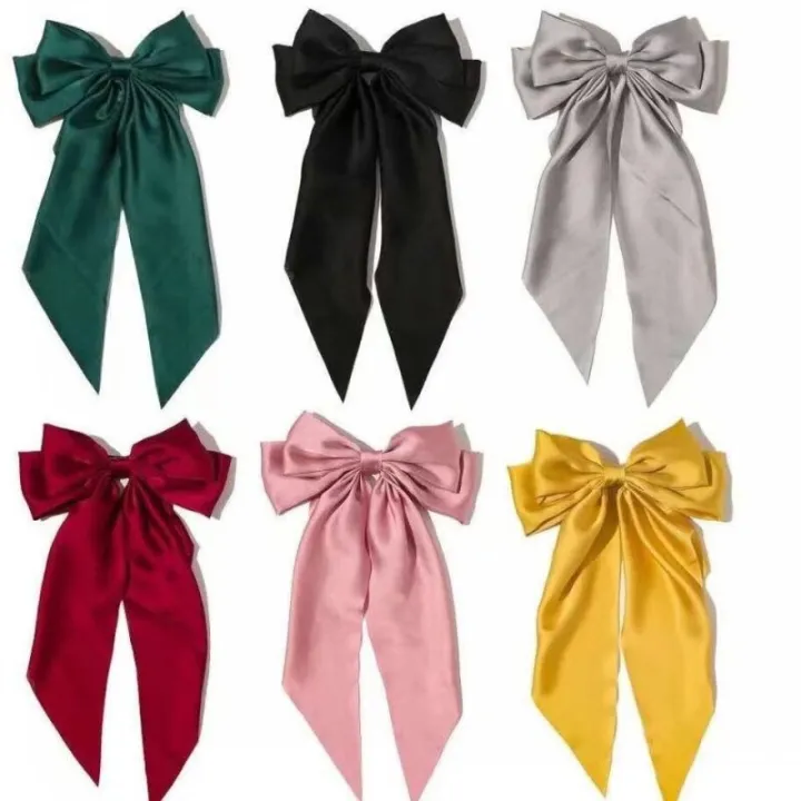 Korean%20Elegant%20Silk%20Long%20Bow%20Hair%20Clip%20Large%20Ribbon%20Hair%20Clip%20For%20Women%20-%20Image%208