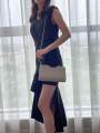 Stylish Premium dinner Party Bag Light Luxury Stripe Clutch bag Metal chain shoulder bag Simple underarm Party Evening dress bag.