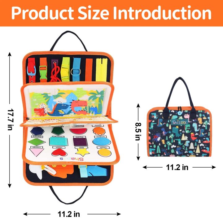 TUNJILOOL%20Montessori%20Parish%20Toys%20Busy%20Board%20Early%20Educational%20Toy%20For%20Toddler%20Baby%20Felt%20Cloth%20Story%20Book%203D%20Shape%20Color%20Match%20-%20Image%202