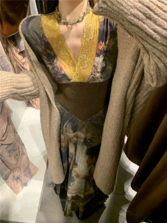 Patchwork%20Elegant%20Y2k%20V%20Neck%20Women%20Vestidos%20Slim%20Waist%20Tunic%20Vintage%20Print%20Dress%20Fashion%20Casual%20Long%20Sleeve%20Robe%20Har.%20Joku%20Grunge%20-%20Image%206