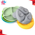 Cartoon Bear Shaped Baby Silicone Plate Cute Portable Suction Plate Kids Divided Plate Non-Slip Strong Suction Dishes for Baby Toddlers. 