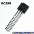 25Pcs- BC558B BC558 BC-558 BC 558 30V 100mA PNP 3 Pin Leads General Purpose Transistors BC 558 PNP 3 Pin TO-92 Package Bipolar Low Power Transistor.