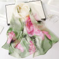 【selevn roind】Elegant Gauze Scarf Beach Printing Sunscreen Shawl Lotus Flower Design Elegant Pretty Madam Women Smooth Scarves 18 Style.