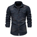 AIOPESON Brand Elastic Cotton Denim Shirt Men Long Sleeve Quality Cowboy Shirts for Men Casual Slim Fit Mens Designer Clothing Dislikelike. 
