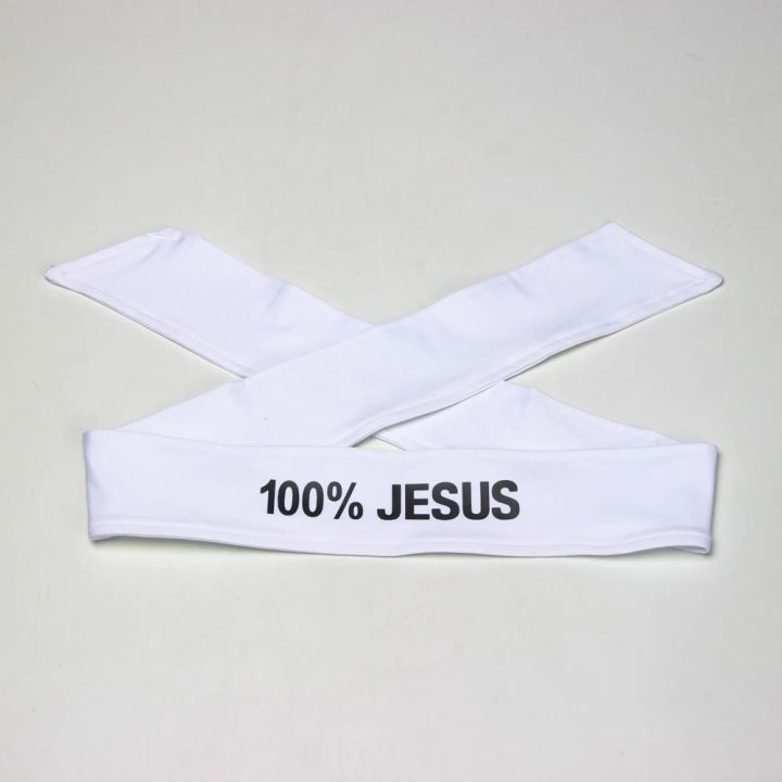 100% JESUS Print Basketball Sports Headband Men Women Running Fitness Sweatband Bandana