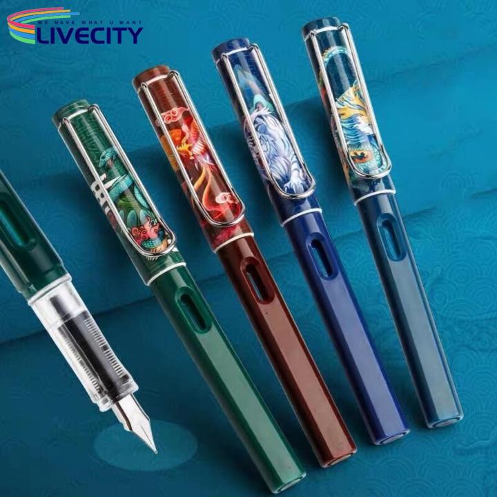 Retro Pen Vintage Chinese Fountain Pen I Capsule Smooth Writing Stationery for Stus Repleable Stylish Ideal for Soutast Asian Buyers China National Style Fountain Pen