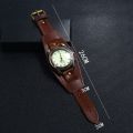 Boho Handmade Sew Wide Belt Strap Leather Men Pointer Watch Bracelets For Women Male Punk Vintage Jewelry.