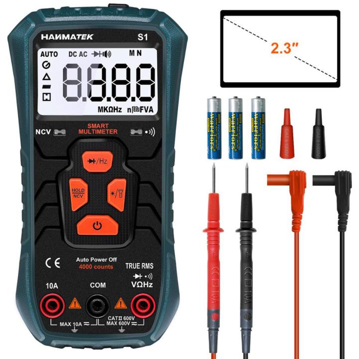 HANMATEK Multimeter S1 Ture-RMS Automatic Ranging Multimeter Automatic Multi Tester Electrical Voltage Ammeter Ohm Tester